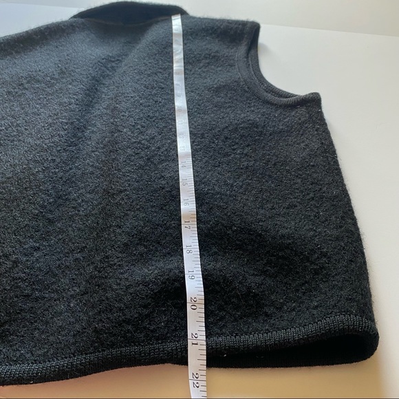 100% Wool Women's Zip Up Vest Black  | Size M/L - Picture 9 of 9